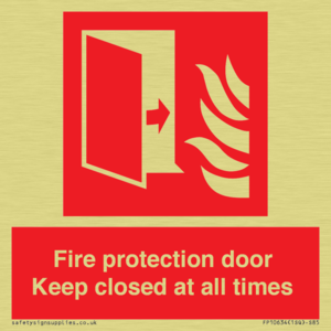 Fire protection door Keep closed at all times